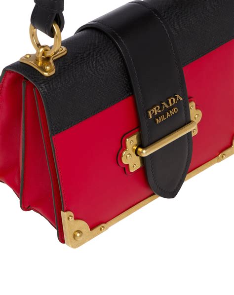 prada cahier red|Prada leather backpack.